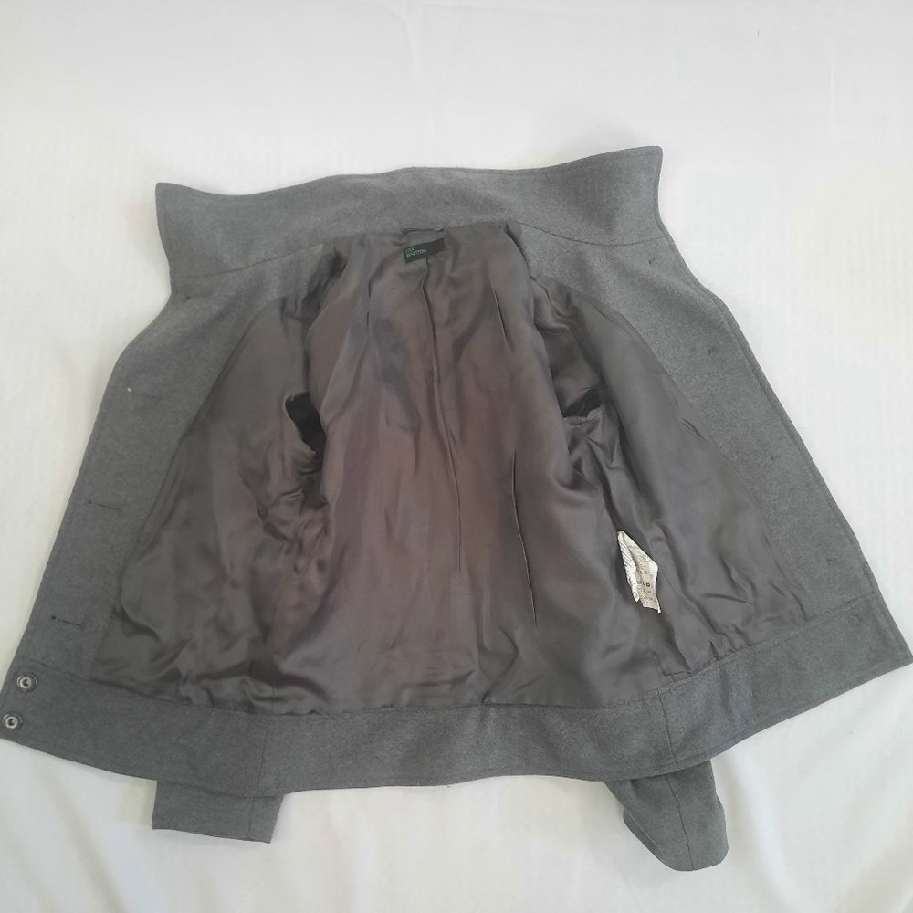 Stile Benetton wool jacket, grey short coat - Picture 4 of 14